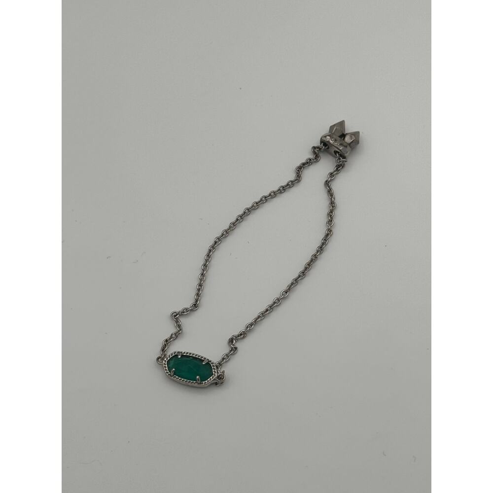 Elaina Silver Adjustable Chain Bracelet in Emerald Cat’s Eye